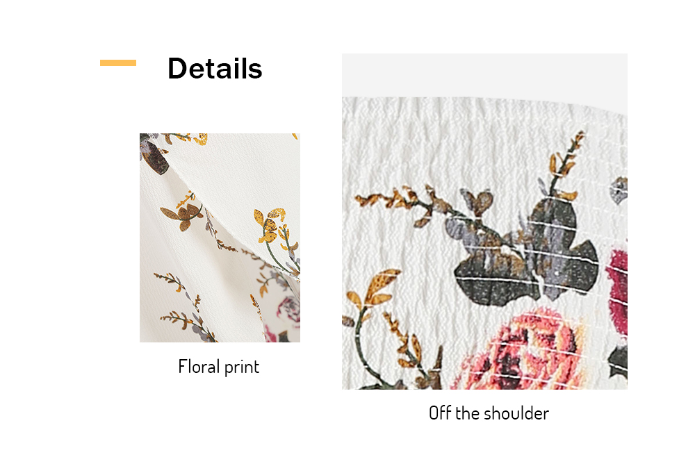Off The Shoulder Floral Print Overlap Dress