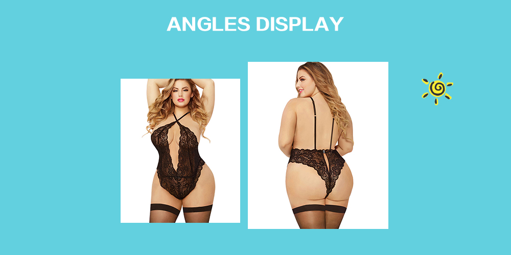 Plus Size Cut Out Lace Lingerie Teddy