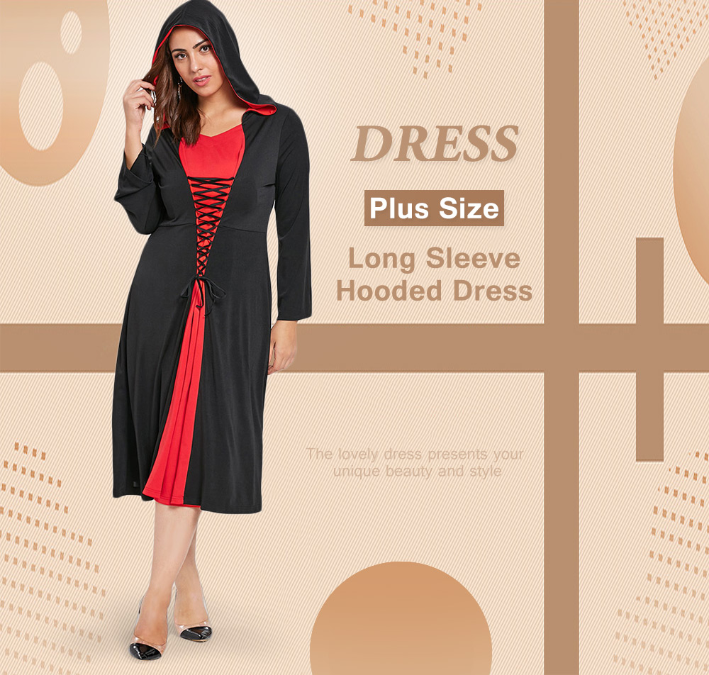 Plus Size Criss Cross Two Tone Dress