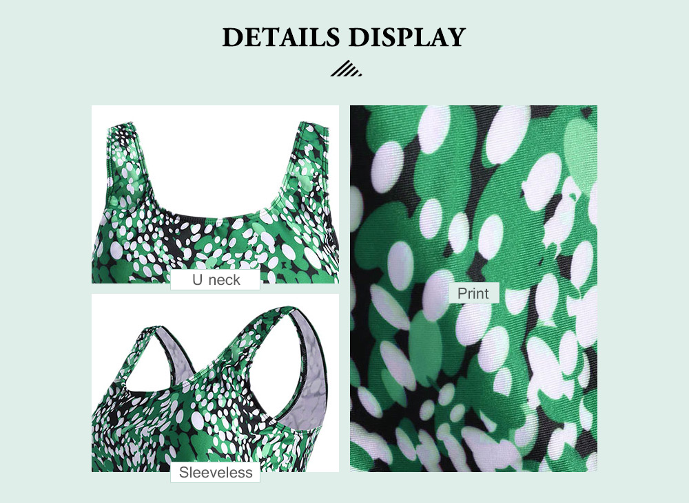 Plus Size Blouson Printed Tankini