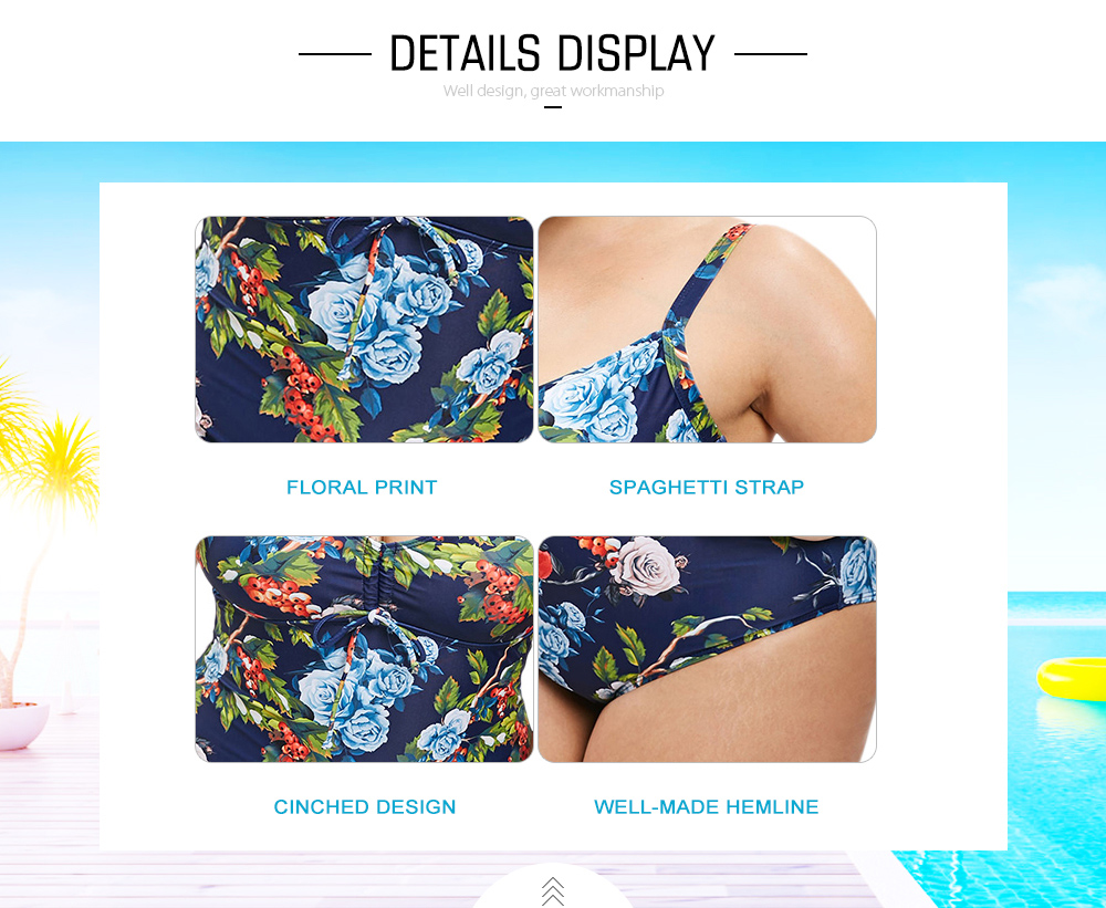 Plus Size Floral Padded One Piece Swimwear