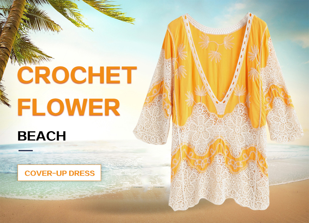 Crochet Panel Beach Cover-Up