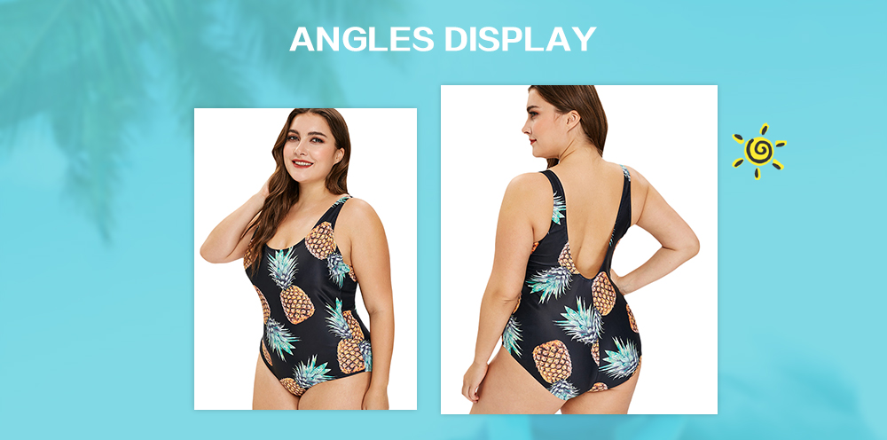 Plus Size Pineapple Print Swimsuit