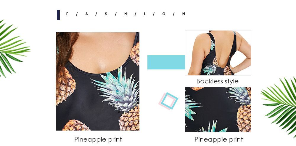 Plus Size Pineapple Print Swimsuit