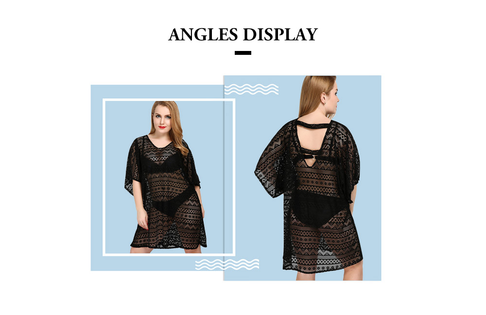Plus Size See Through Openwork Cover Up