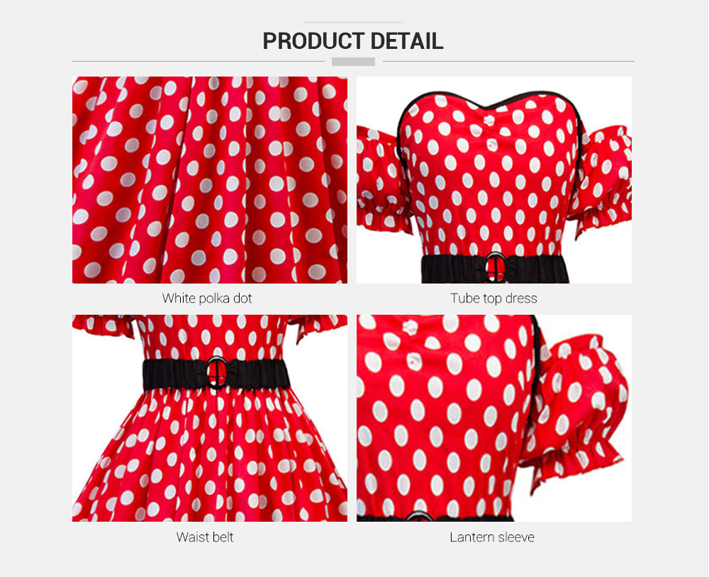 Plus Size Polka Dot Off The Shoulder A Line Dress