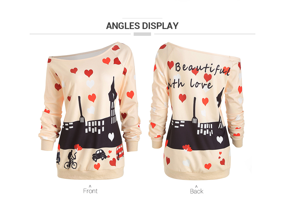 Plus Size Valentine's Day Raglan Sleeve Pullover Sweatshirt