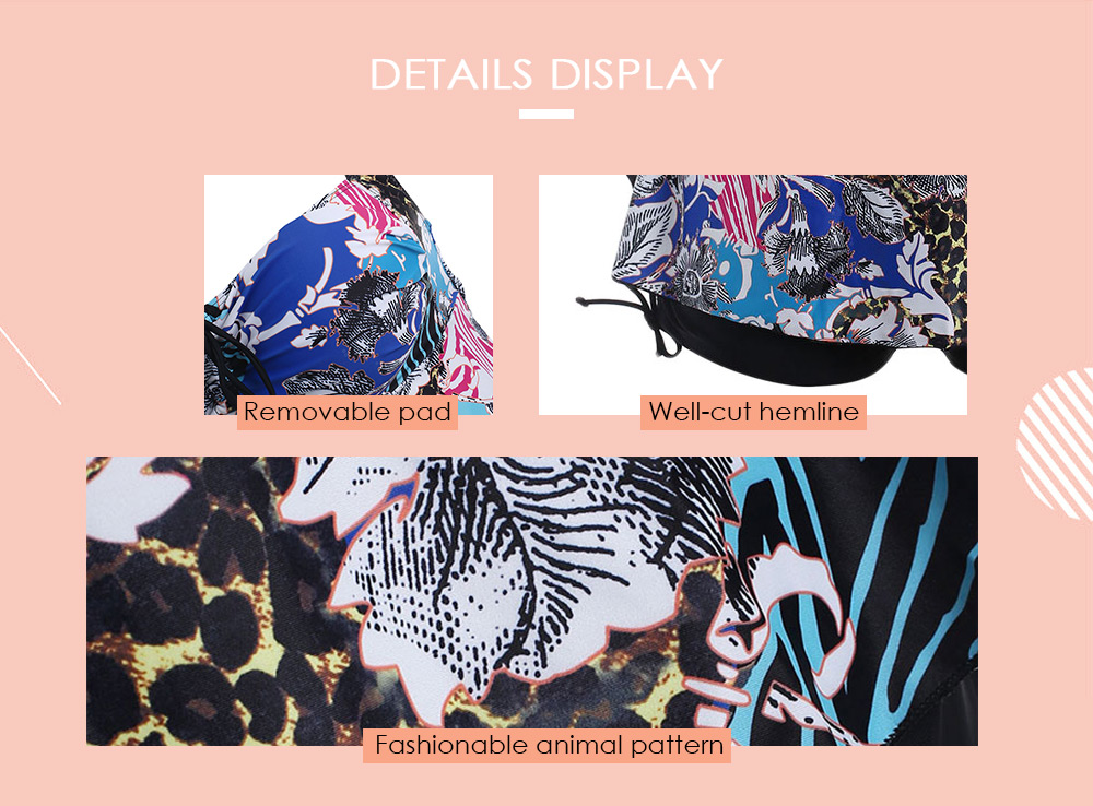 Spaghetti Strap Printed Plus Size Tankini Set