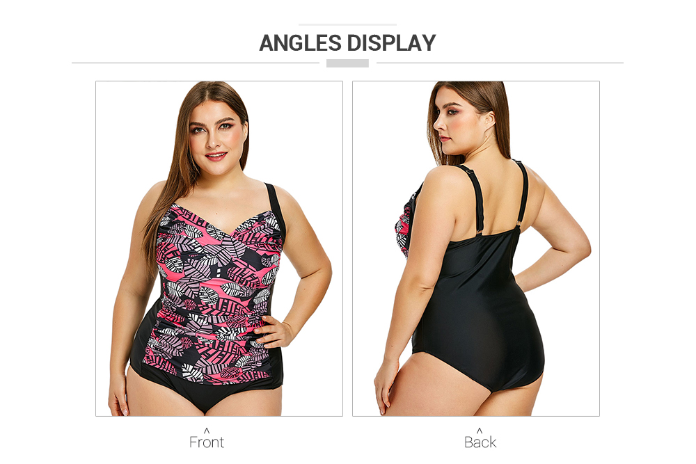 Plus Size Printed Ruched One Piece Swimsuit