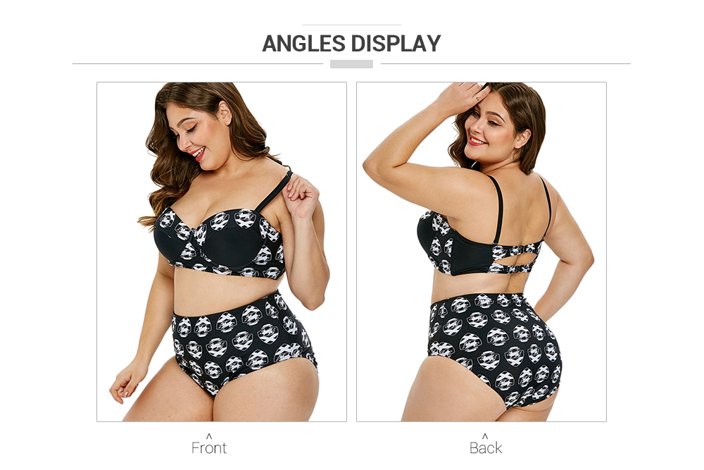 Plus Size Underwired Printed Bikini Set