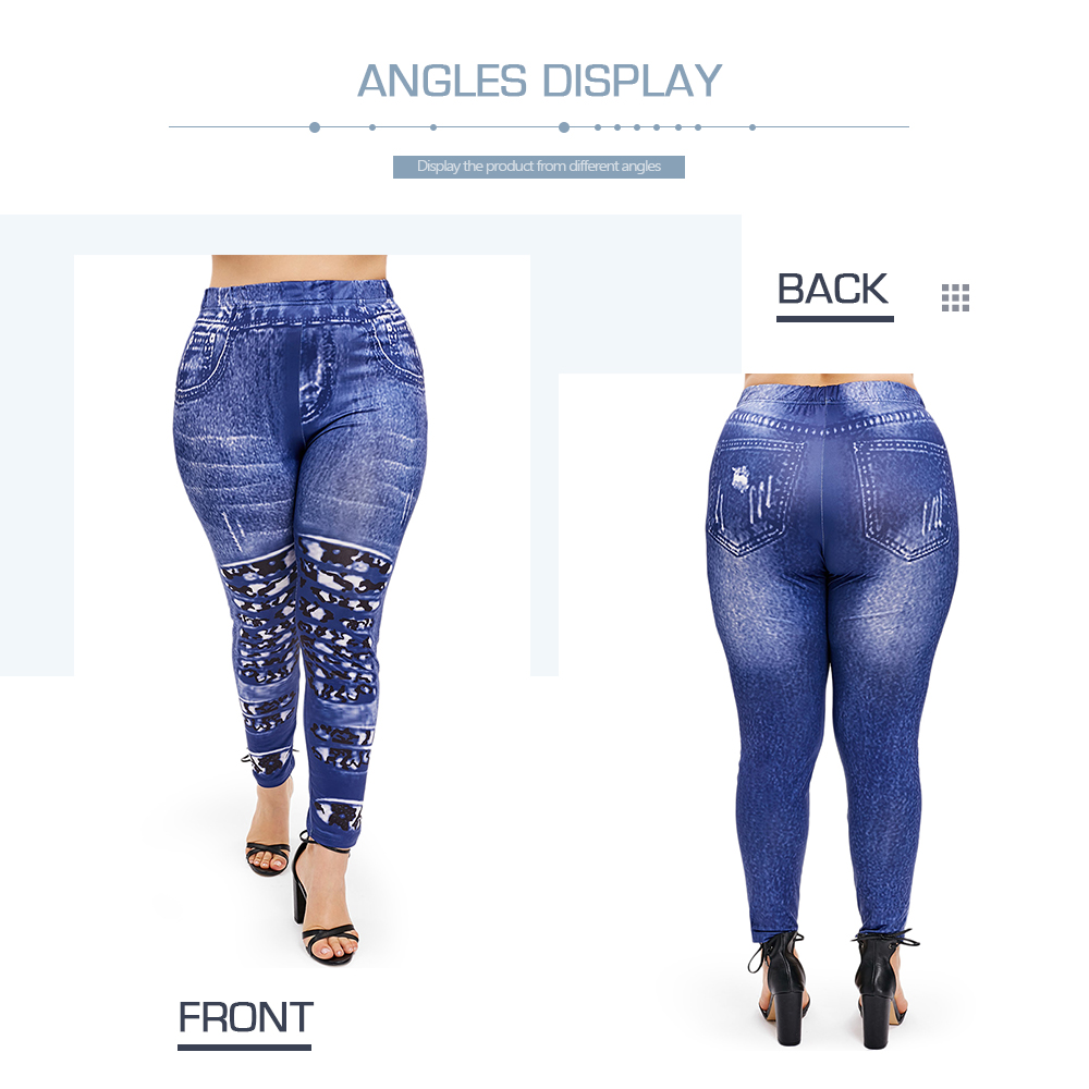 Plus Size Abstract Print Leggings