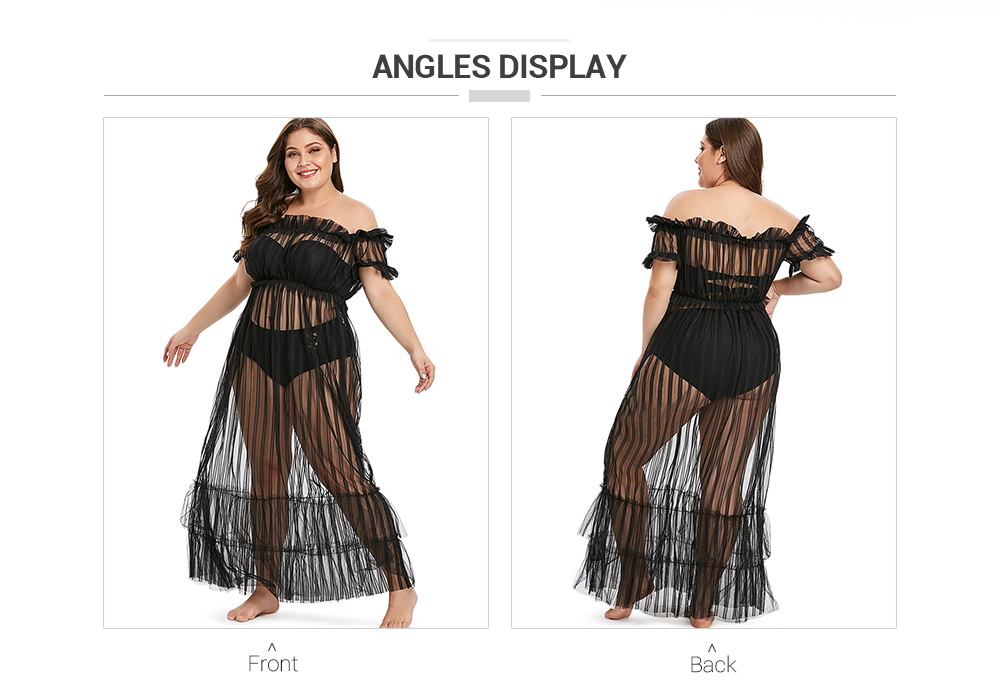 Plus Size Off The Shoulder Flare Lingerie Dress