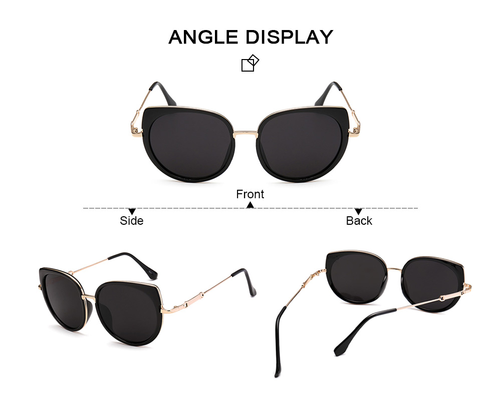 Metal Full Rims Cat Eye Affordable Polarized Sunglasses