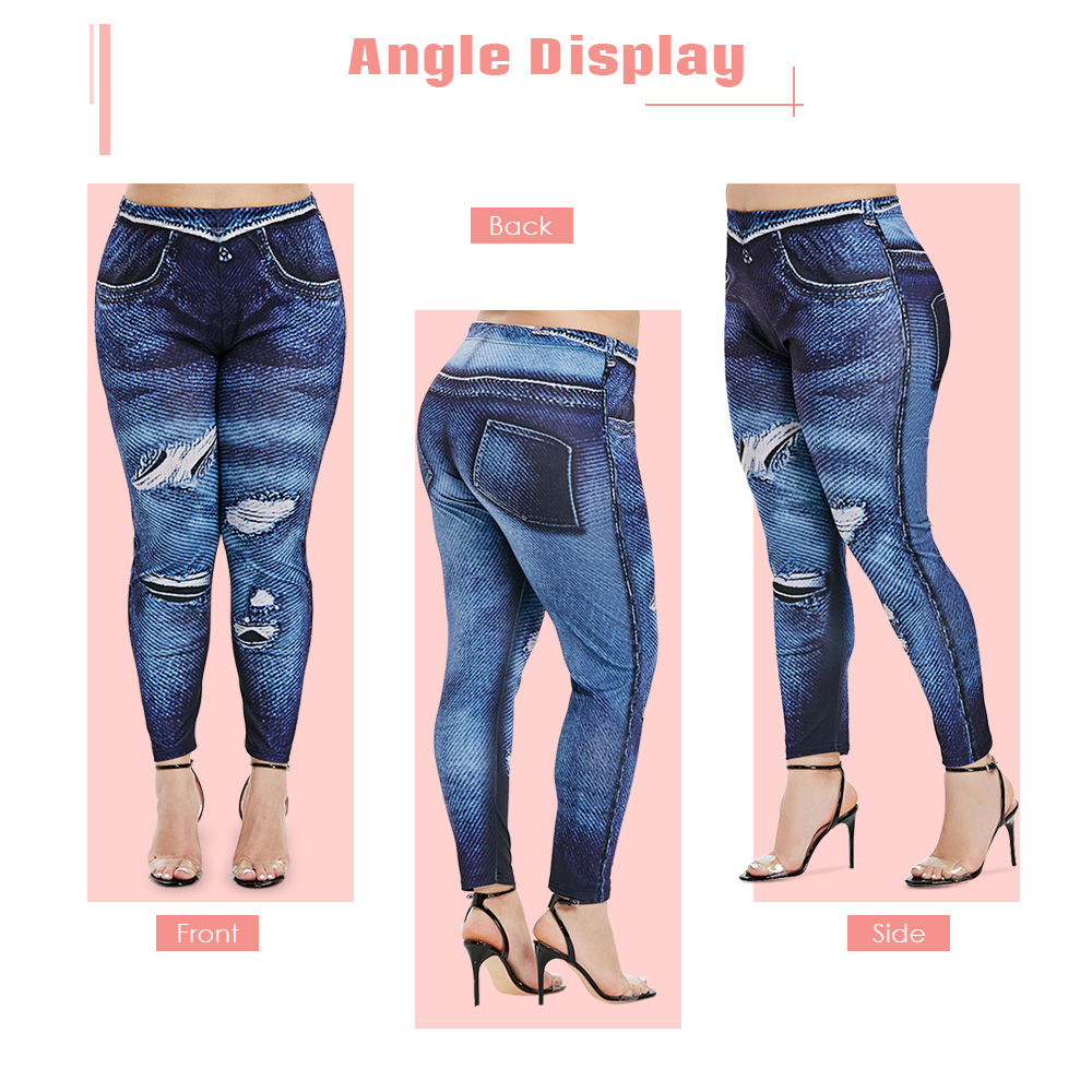 Plus Size High Waist 3D Print Leggings