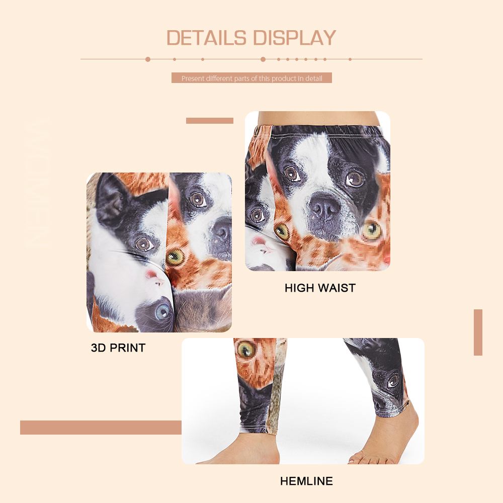 Plus Size 3D Cat Print Leggings