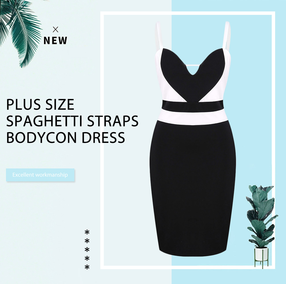 Plus Size Spaghetti Straps Bodycon Dress