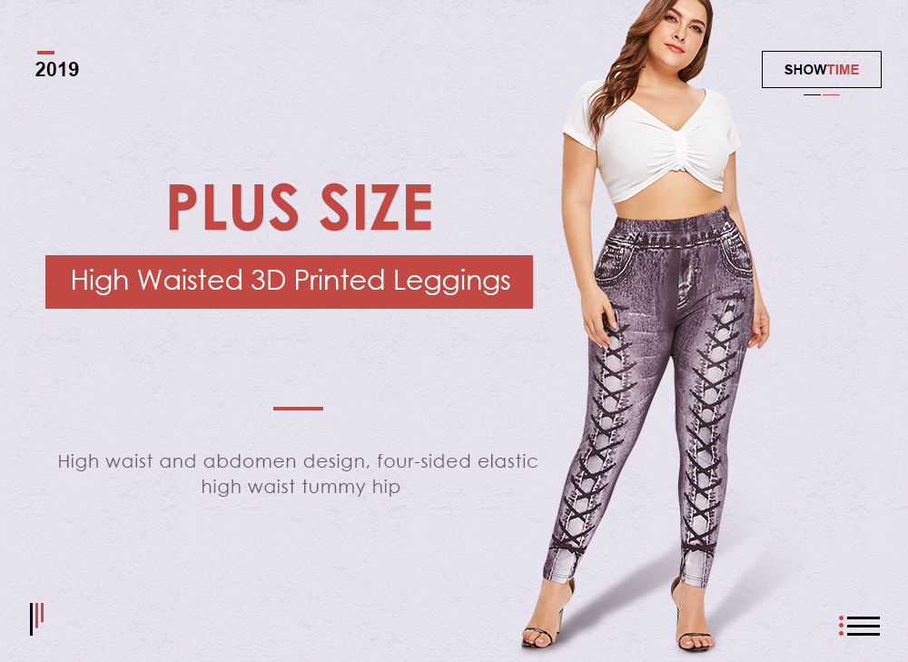 Plus Size 3D Printed Leggings