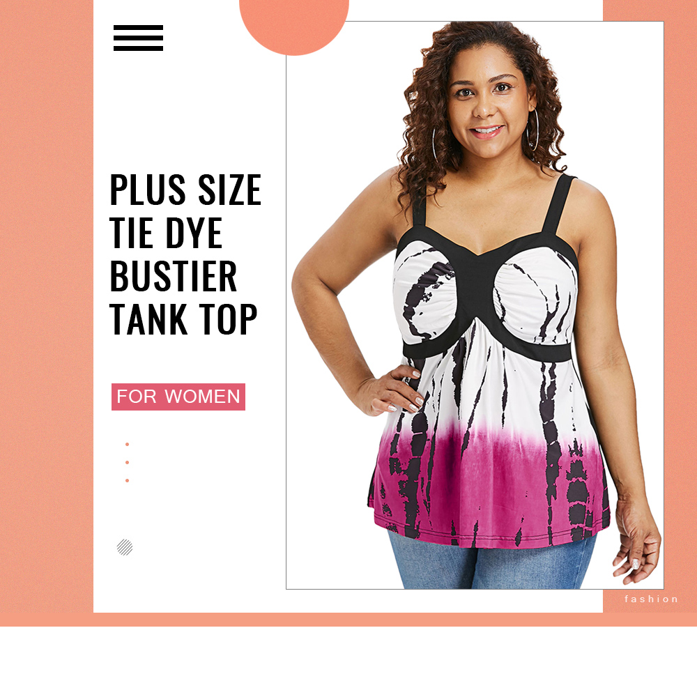 Plus Size Tie Dye Bustier Tank Top