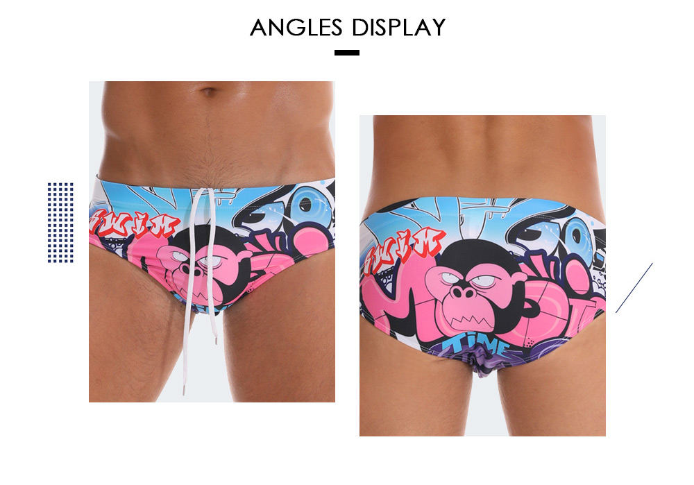 Low Waist Chimpanzee Print Swimming Briefs