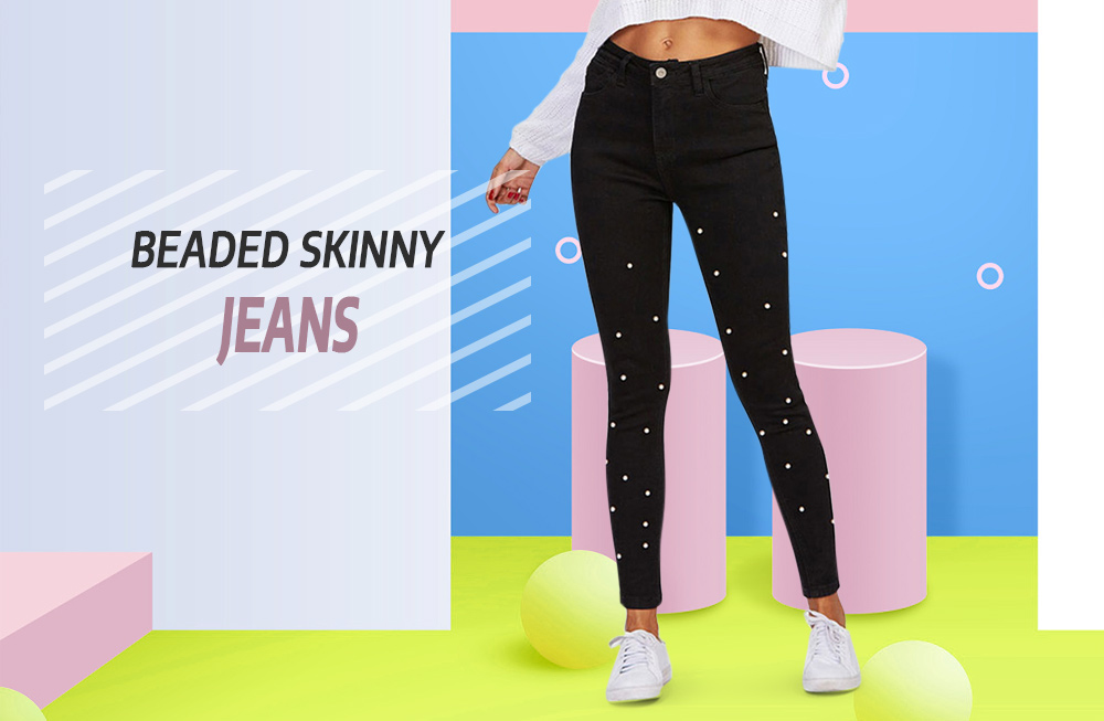 Beaded Skinny Jeans