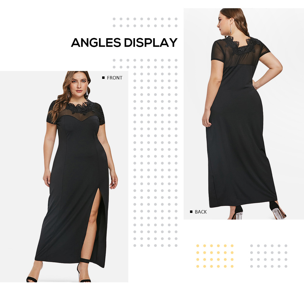 Plus Size Slit Casual Floor Length Dress