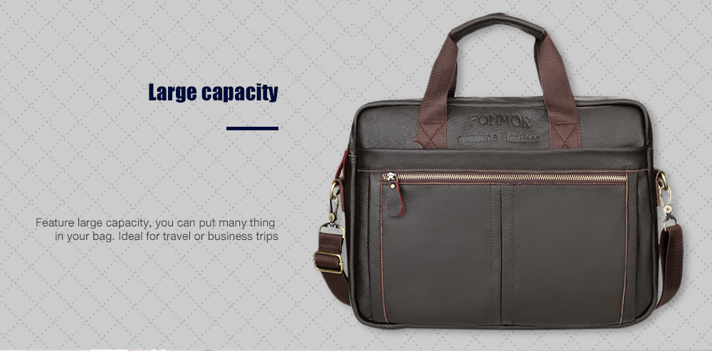 Men Briefcase Travel Shoulder Bags Genuine Leather Messenger Handbag