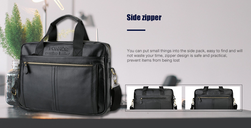 Men Briefcase Travel Shoulder Bags Genuine Leather Messenger Handbag