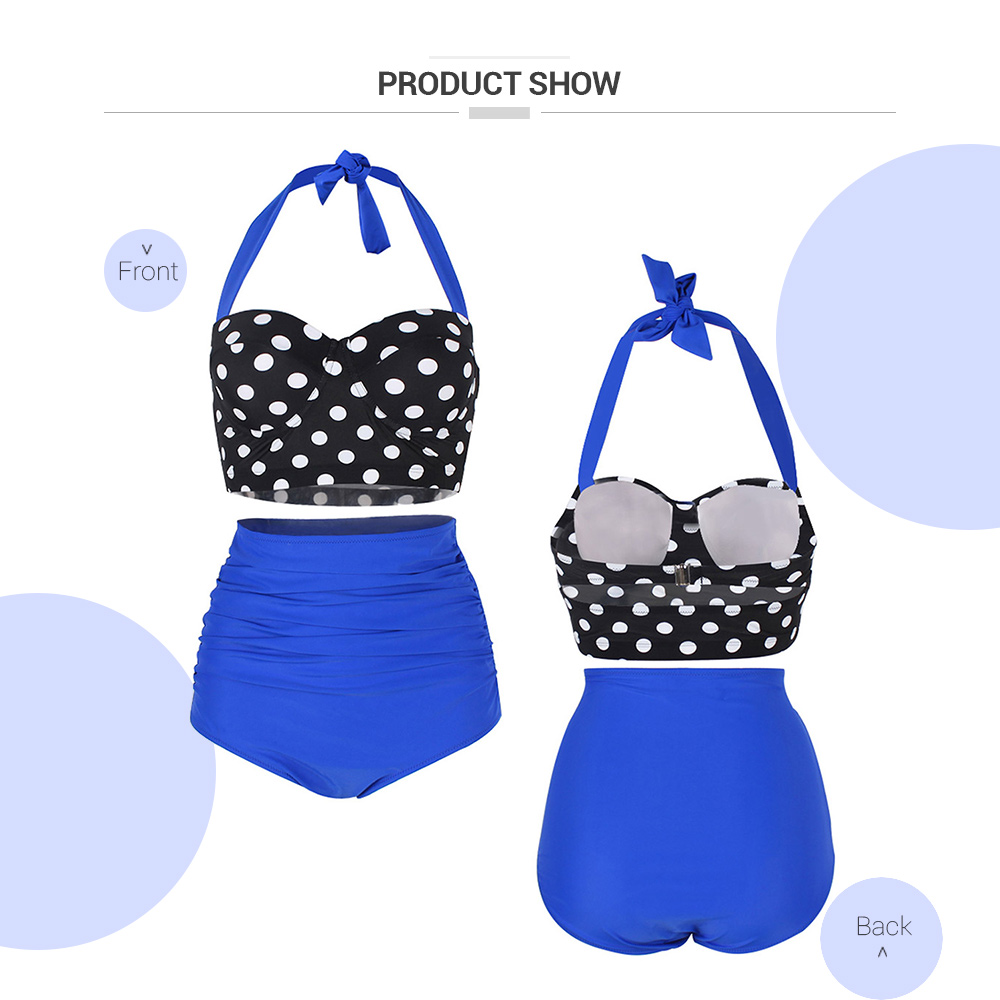 Polka Dot Ruched Padded Bikini Set