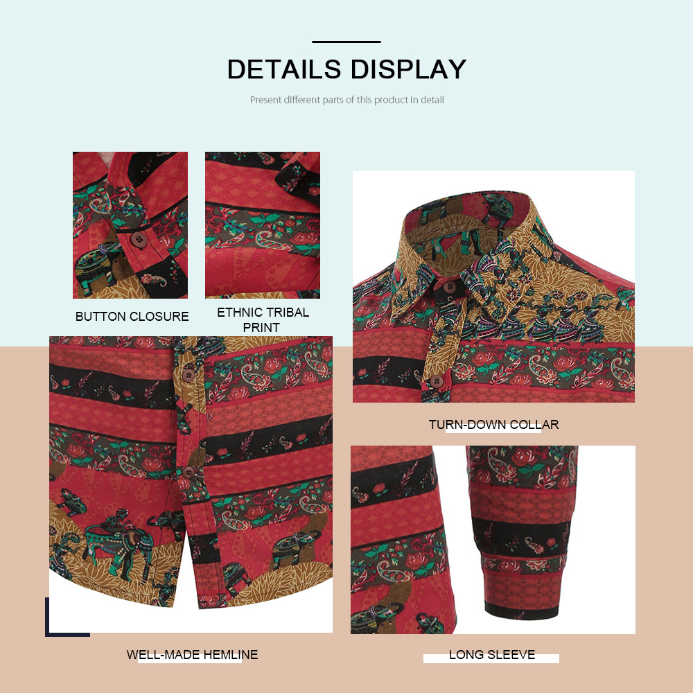 Ethnic Tribal Print Long Sleeves Shirt