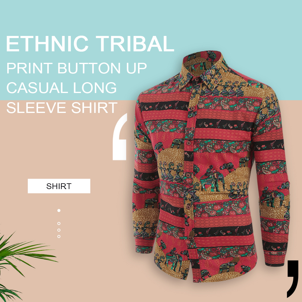 Ethnic Tribal Print Long Sleeves Shirt
