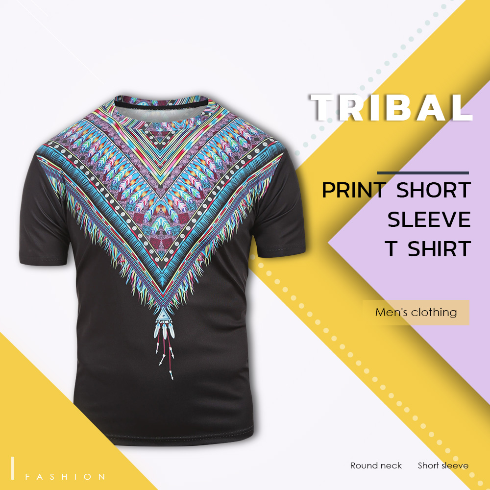 Tribal Print Short Sleeves T-shirt