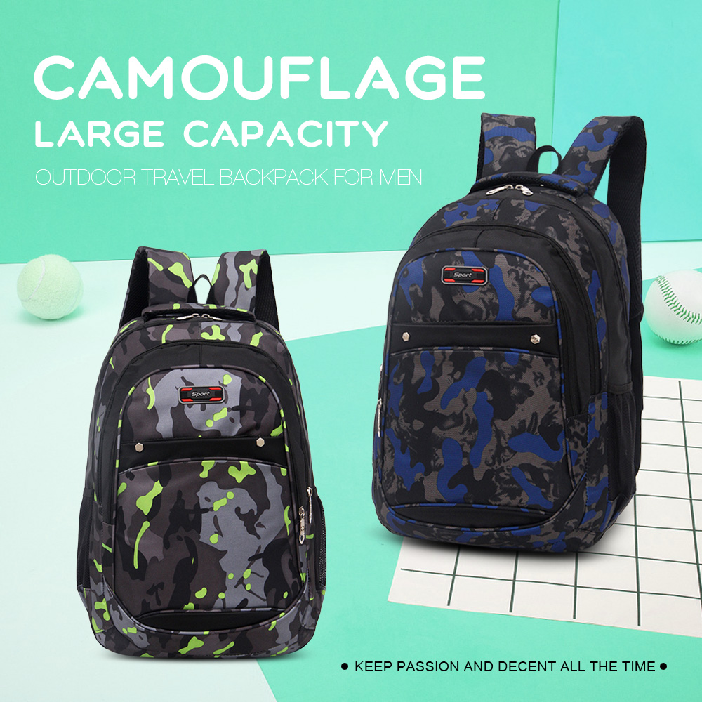 Camouflage Large Capacity Student Bag Outdoor Travel Men Backpack