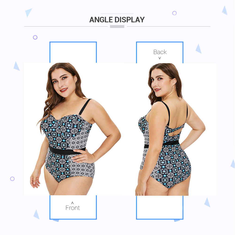 Ethnic Printed Plus Size Swimsuit