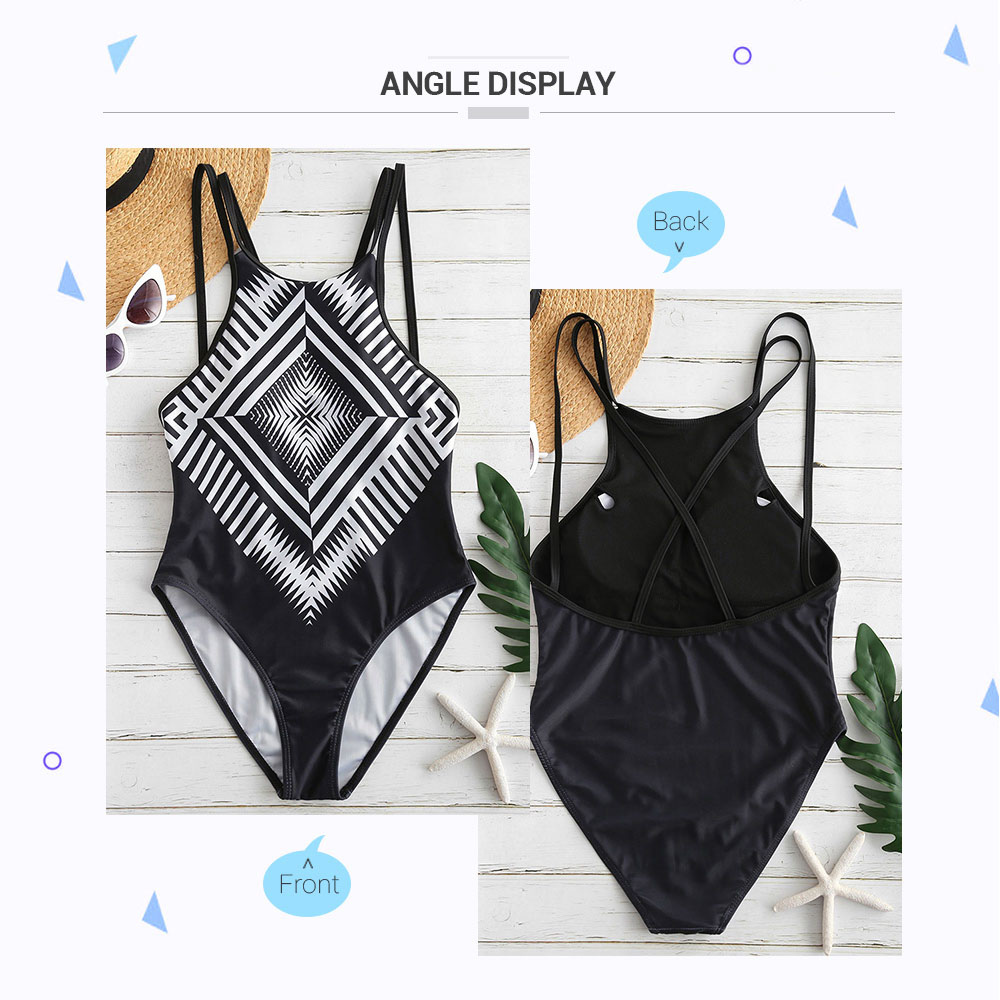 Geometry Criss Cross One Piece Swimsuit