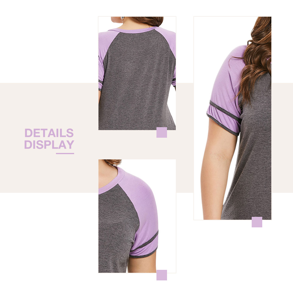 Raglan Sleeve Round Neck Plus Size T-shirt