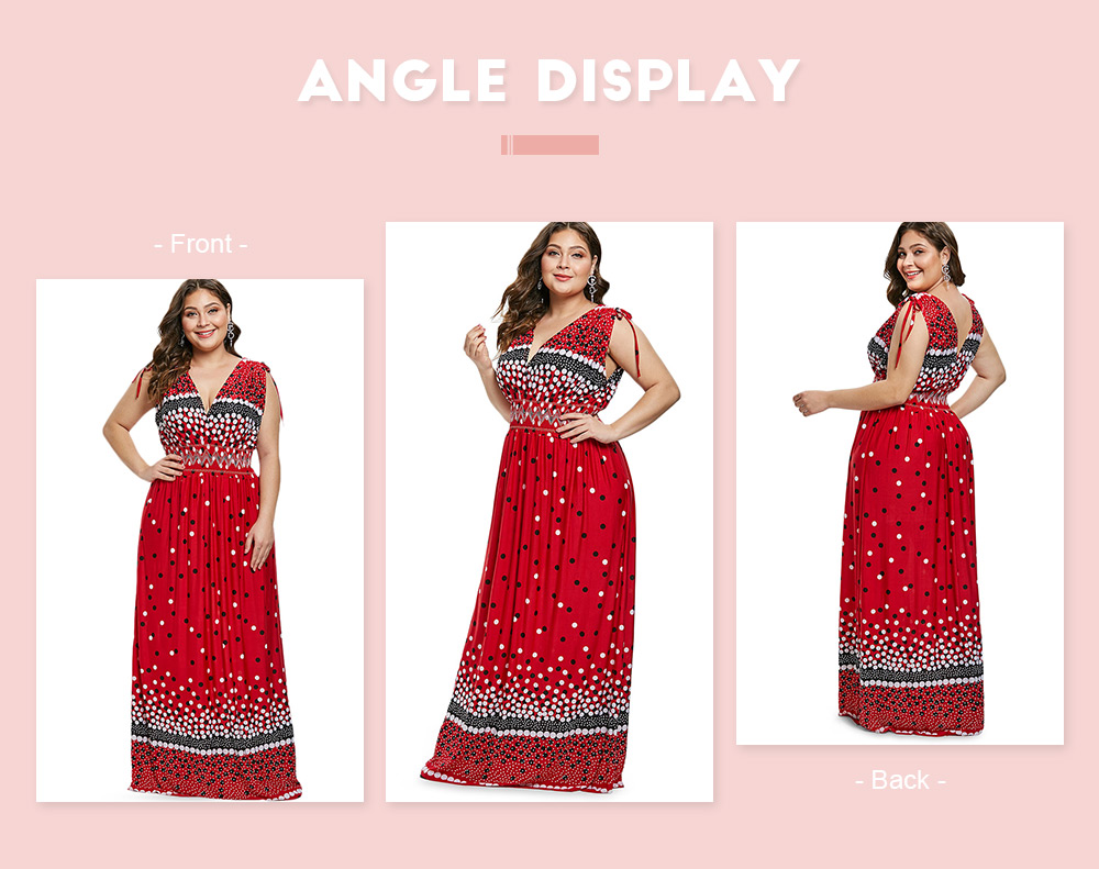 Plus Size Polka Dot Smocked Dress