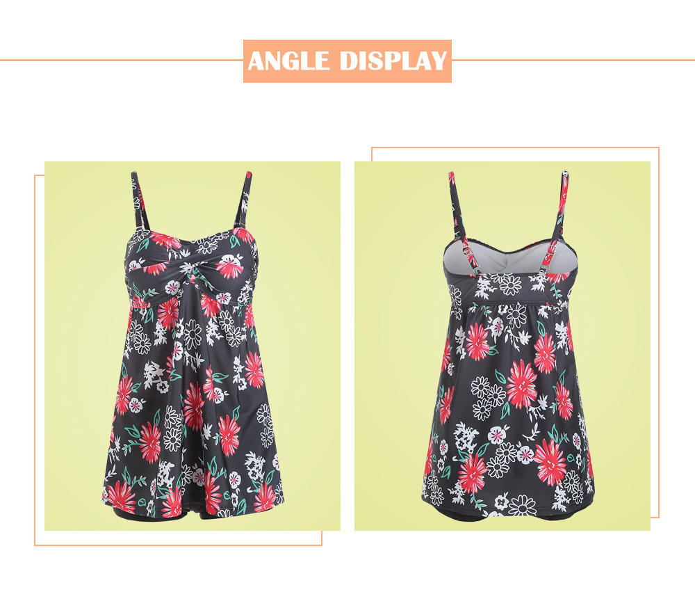 Cami Flower Boyshort Tankini Set