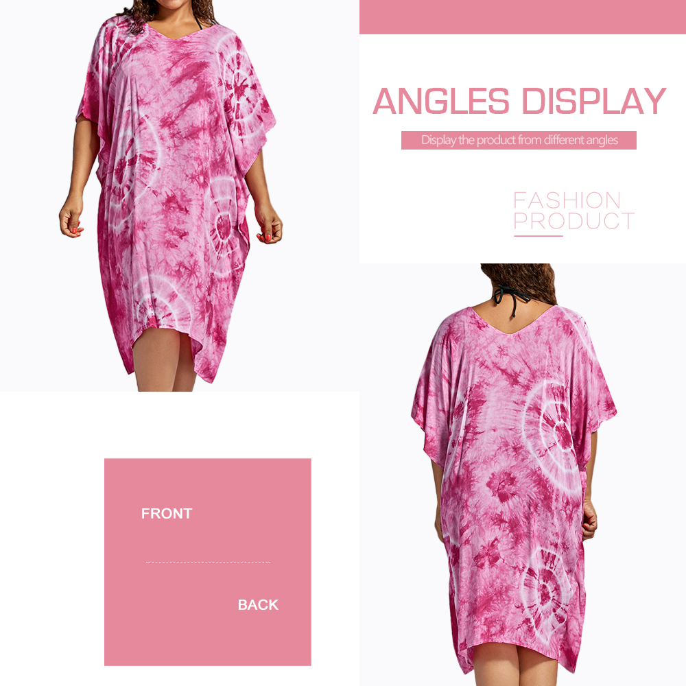 Batwing Sleeve Plus Size Cover Up Dress