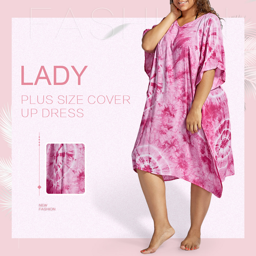 Batwing Sleeve Plus Size Cover Up Dress