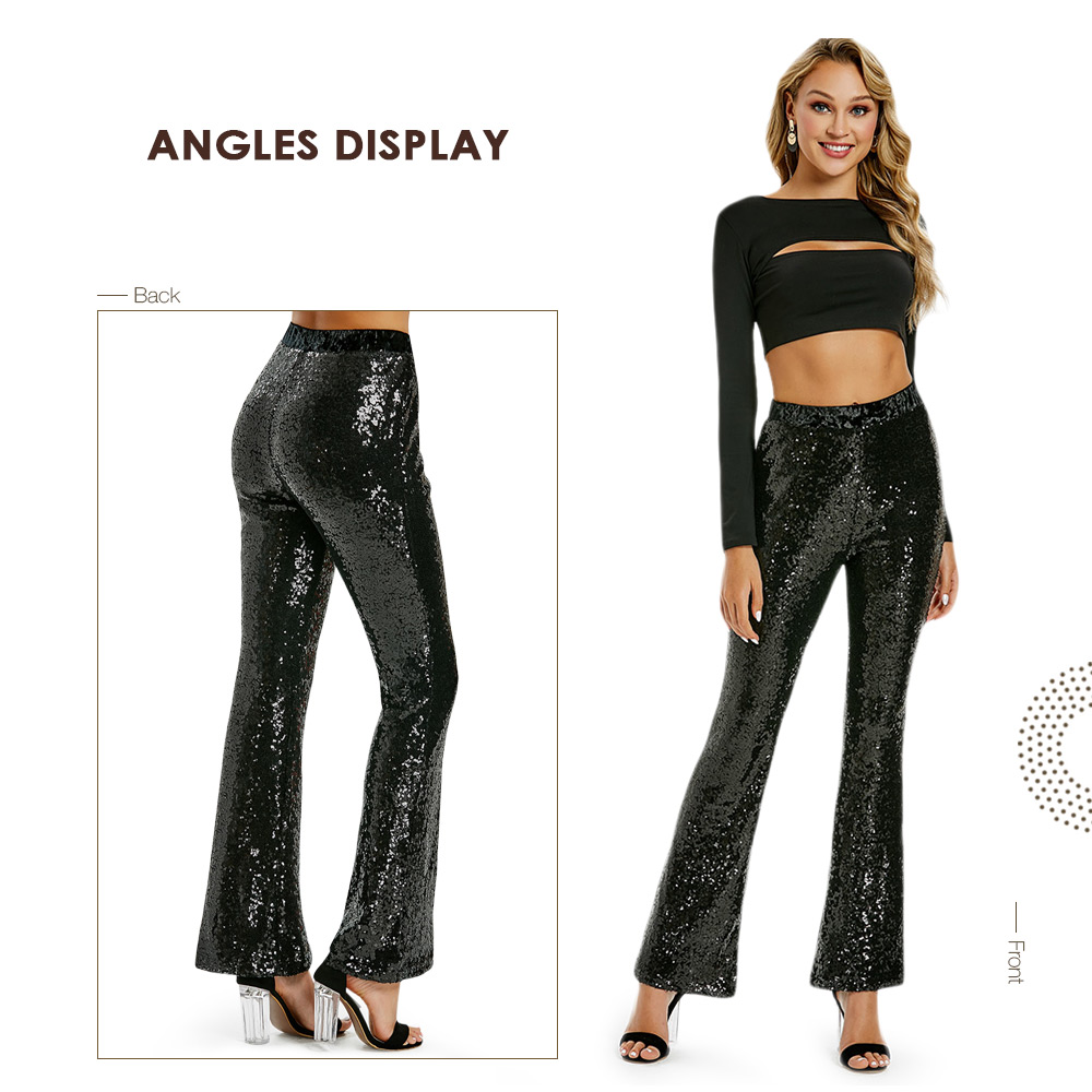 Sequin High Waist Wide Leg Pants