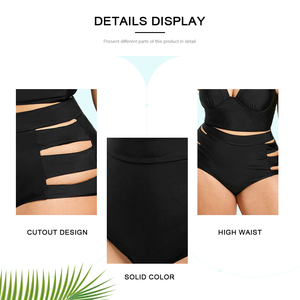 Plus Size Cutout High Waisted Swim Bottom