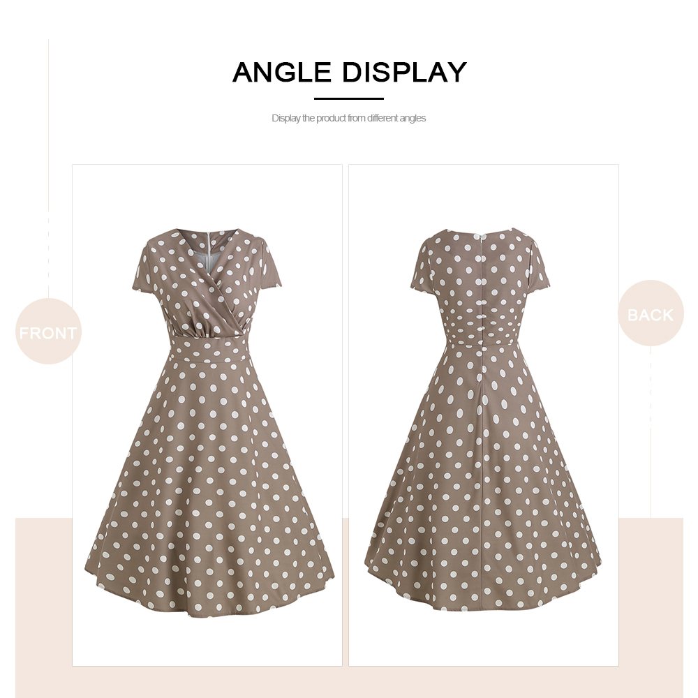 Wrap Cap Sleeve Polka Dot Dress