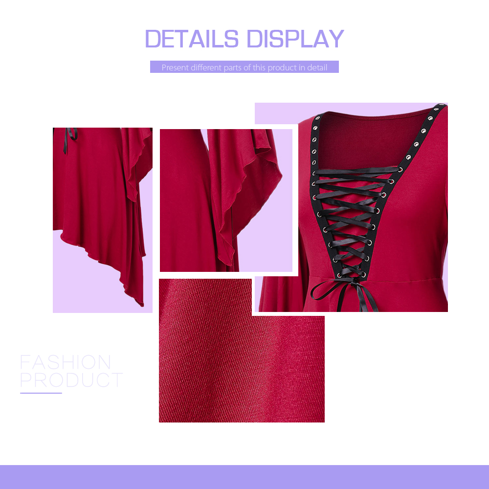 Lace Up Plus Size Asymmetrical T-shirt