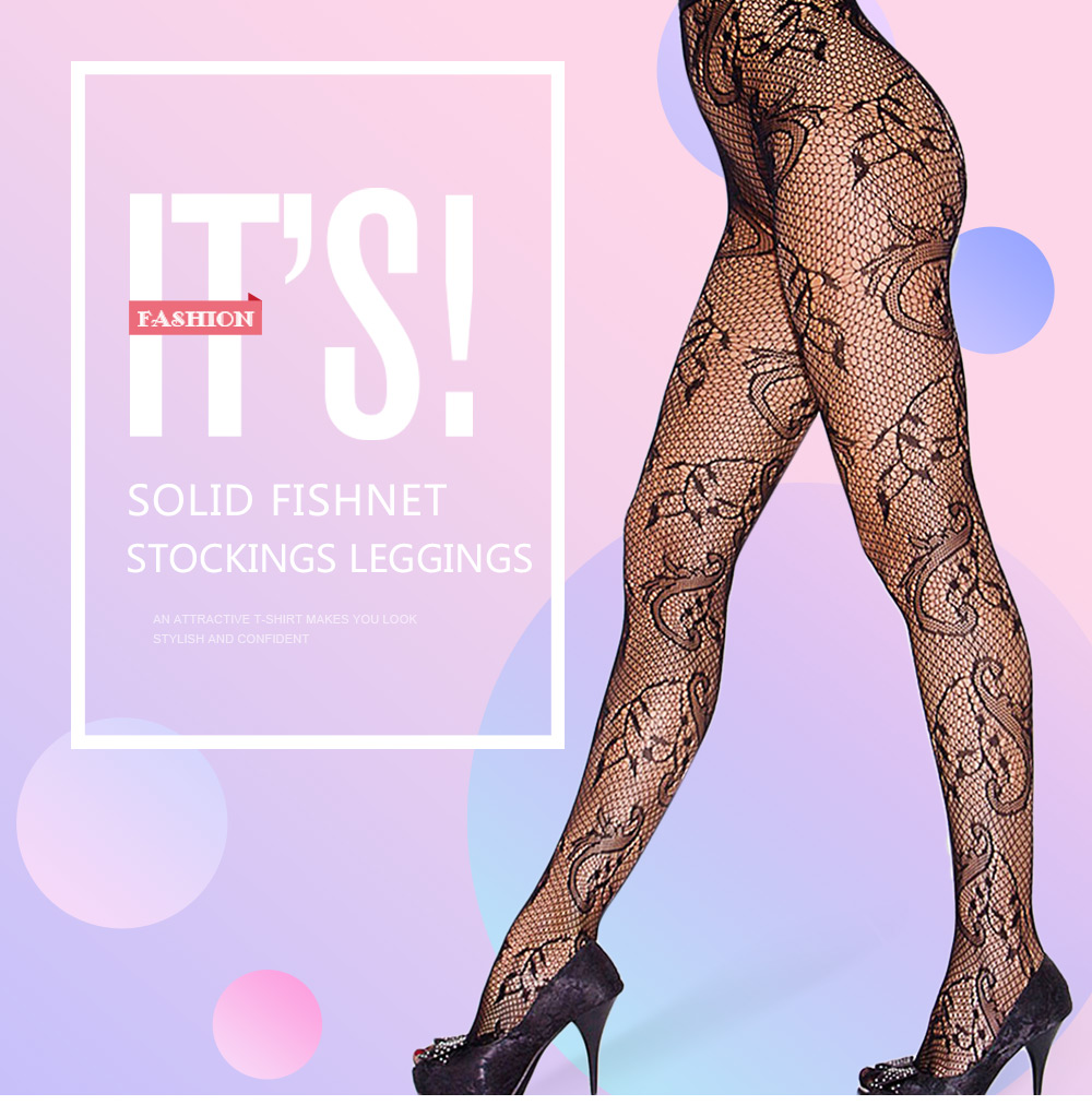 Solid Fishnet Stockings Leggings