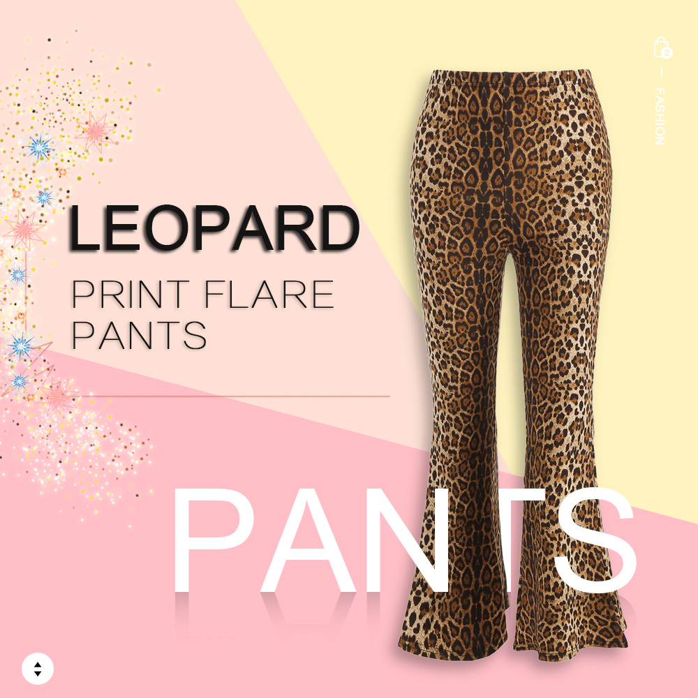 High-waist Leopard Print Flare Pants