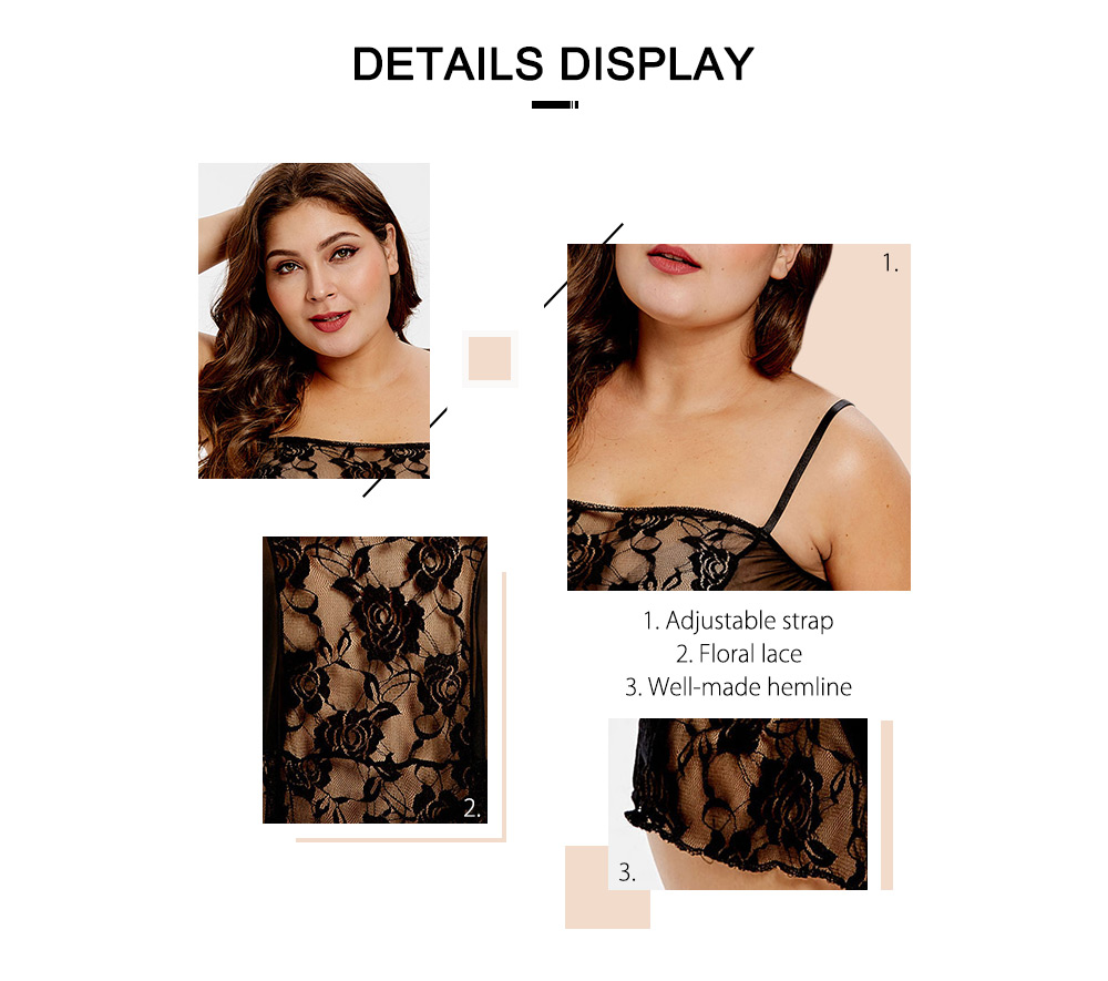 Plus Size Halter Neck Lace Babydoll