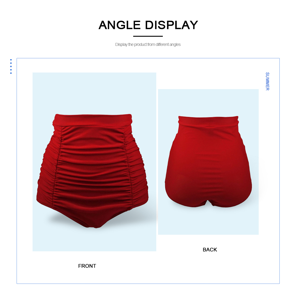 Plus Size High Waist Ruched Swim Briefs