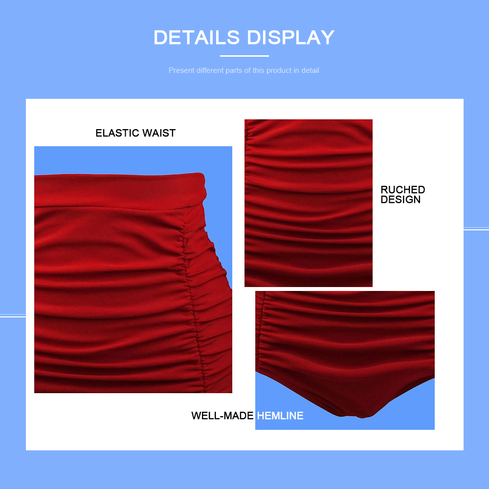 Plus Size High Waist Ruched Swim Briefs