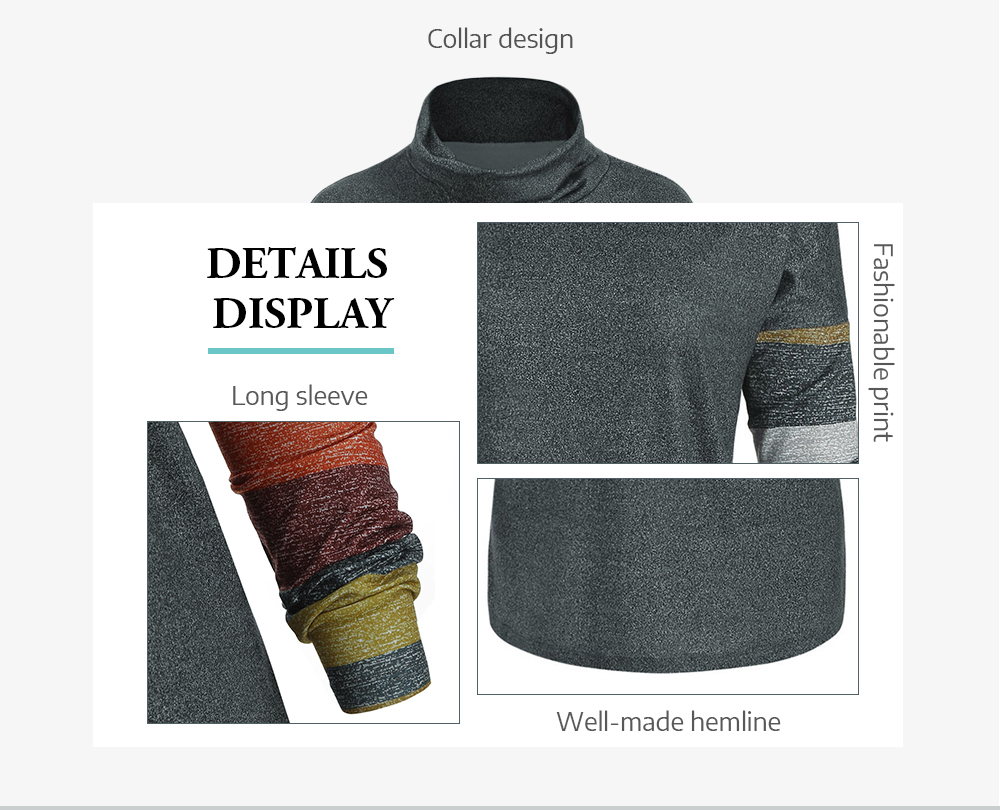 Striped Turtle Neck Long Sleeve Top