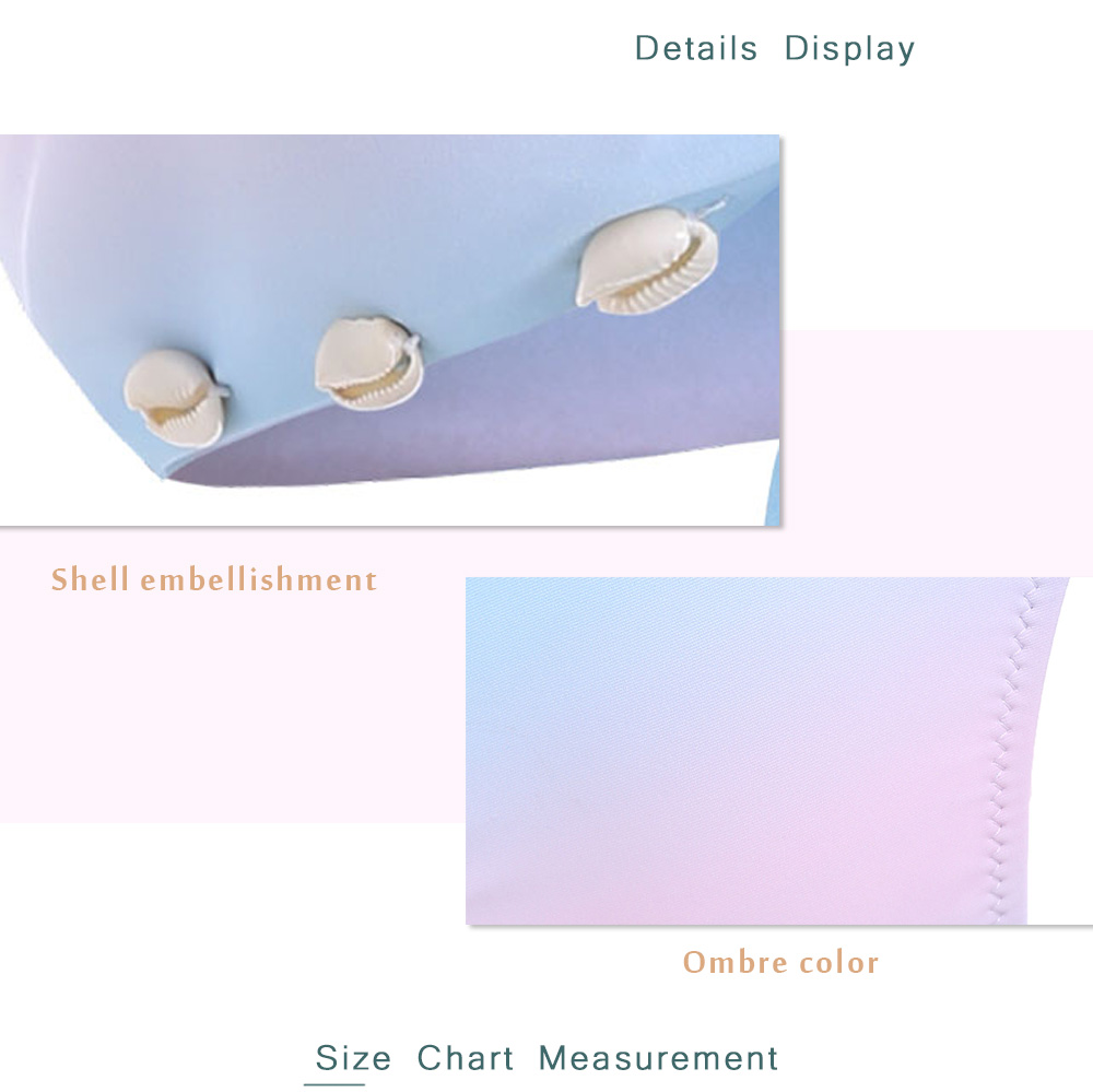 Plunge Ombre Color Shell Bikini Set